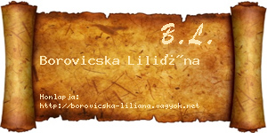 Borovicska Liliána névjegykártya